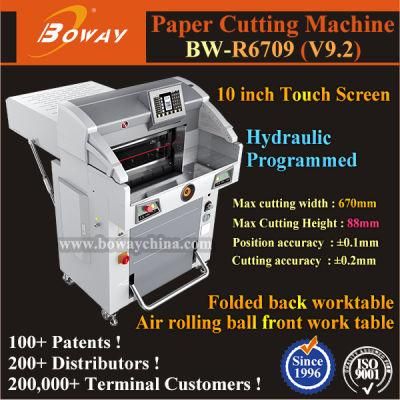 88mm Thickness 670X670mm Hydraulic Programmed Auto Paper-Cut Cutter Knives Guillotine Paper