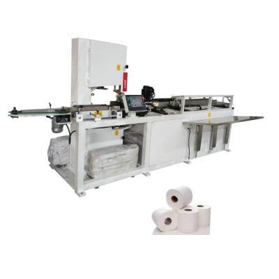 Low Cost Toilet Tissue Paper Roll Band Saw Cutting Machine