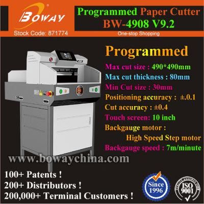 490X490mm 80mm Height Program Control Industrial Guillotine Paper Cutting Machine