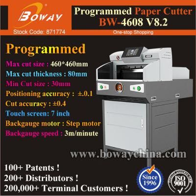 Automatic Push A3 A4 Size Book Block 460X460mm 80mm Thickness Auto PLC Paper Cutter Guillotine