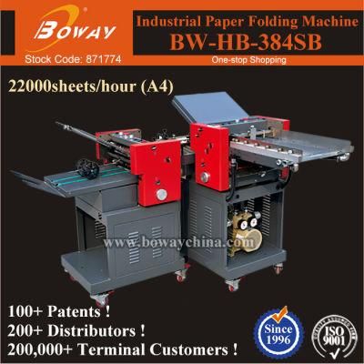 Boway 22000sheets/H High Speed Automatic Industrial A4 Paper Folding Machine with Cross Folder 384sb