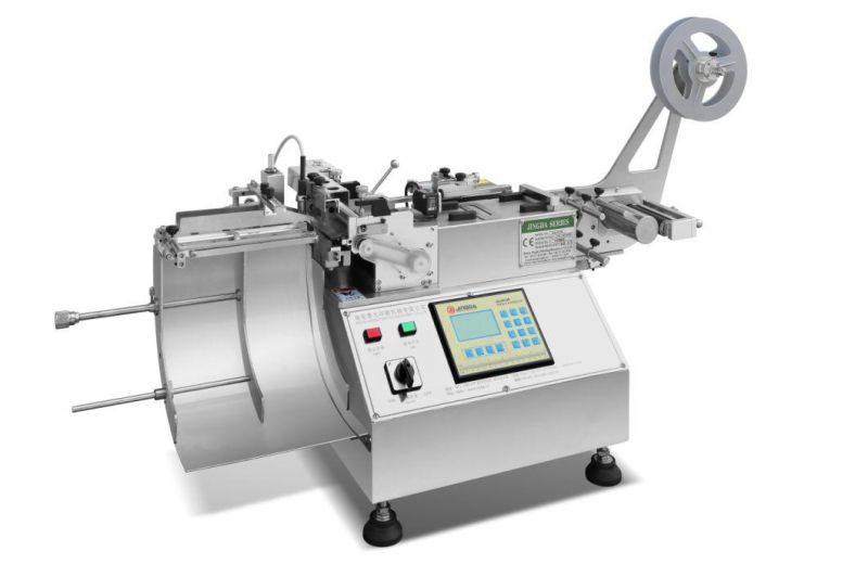 10-100mm Width Desktop Small Size High Speed 600PCS/Min T- Shirts Nylon Taffeta Care Label Cutting Machine for Cotton Tape and Satin Ribbon Labels Jq-3010b