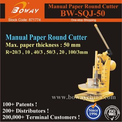 50mm Thickness Hand Operation Manual Paper Sheets Corner Round Cutter