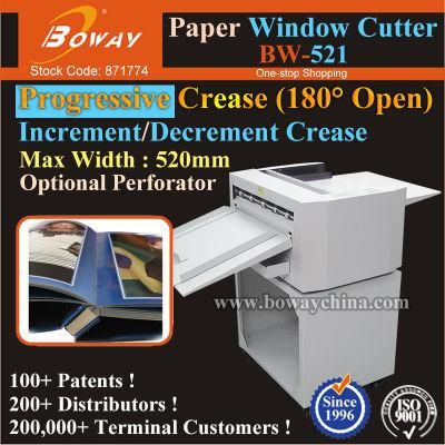 180 Degree Open Lay Flat Book Progressive Crease Paper Creasing and Window Cutting Machine
