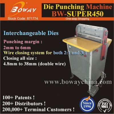Electric 2: 1 &amp; 3: 1 A3 A4 Calendar Double Loop Tie Wire Hole Die Punching Binding Industrial Paper Punch