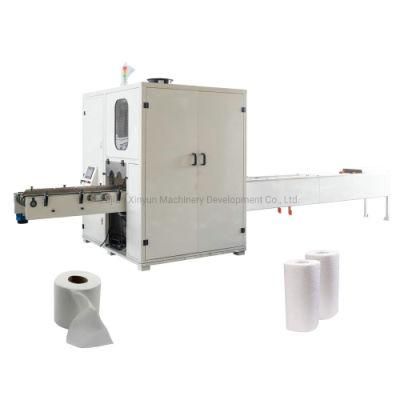 Double Lanes Kitchen Towel Toilet Roll Paper Cutting Machine
