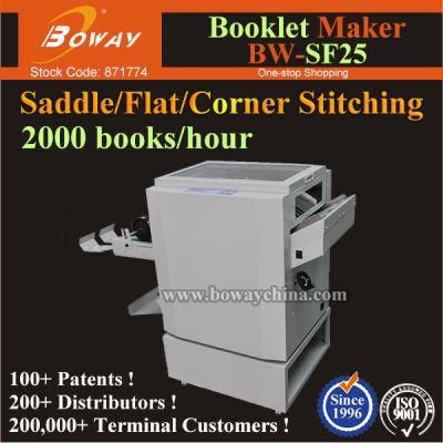 2000 Books/H Saddle Flat Side Corner Stitching Stapling Stapler Binding Machine Booklet Maker