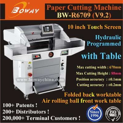 1000 Sheets 670mm 10&quot; Touch Screen Hydraulic Programmed Arithmetic Cutting Cutter Paper Machine Automatic