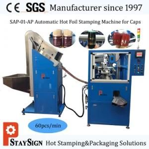 Sap-01-Ap 60PCS/Min Automatic Bottle Cap Hot Foil Stamping Machine