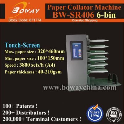 A4 Touch Screen 3800 Sheet Per Hour 6bin Paper Collating Machine