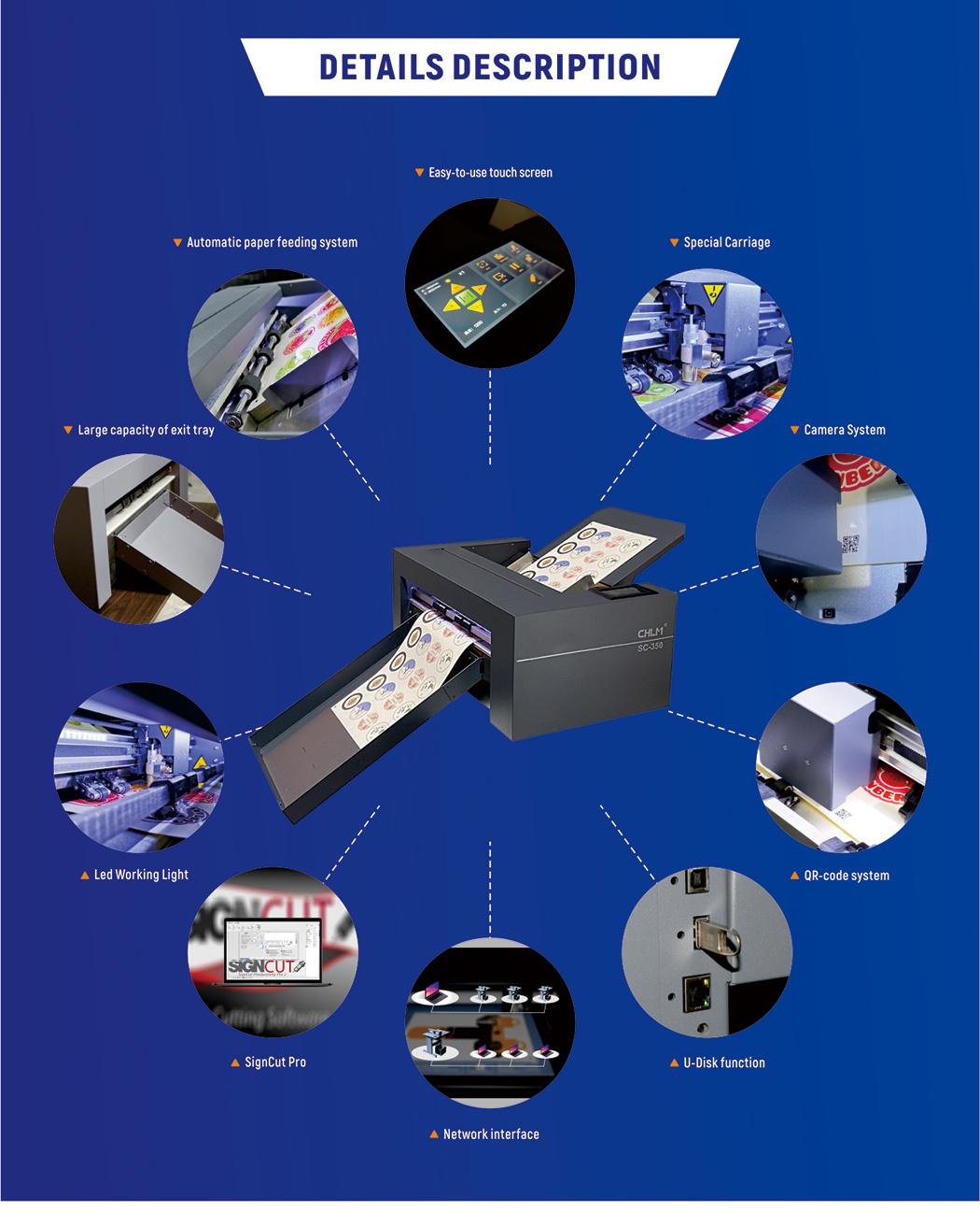 Vulcan Sc-350 CCD Camera 1200mm/S Automatic Feeding Sheet to Sheet Label Sticker Die Cutter Label Cutting Machine