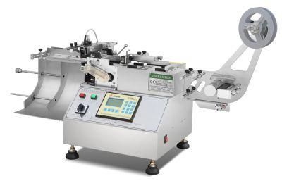 Jq-3010b Micro-Computer Fully Automatic Logo Cutter (Hot and Cold) Garment Nylon Taffeta Label Cutting Machine with Auto Stacker High Speed