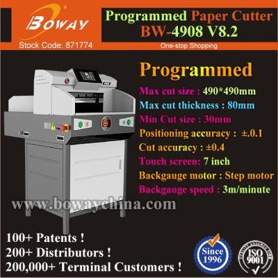 490X490mm PLC A3 A4 2018 Boway Brand New Non Used Paper Cutting Machine Price