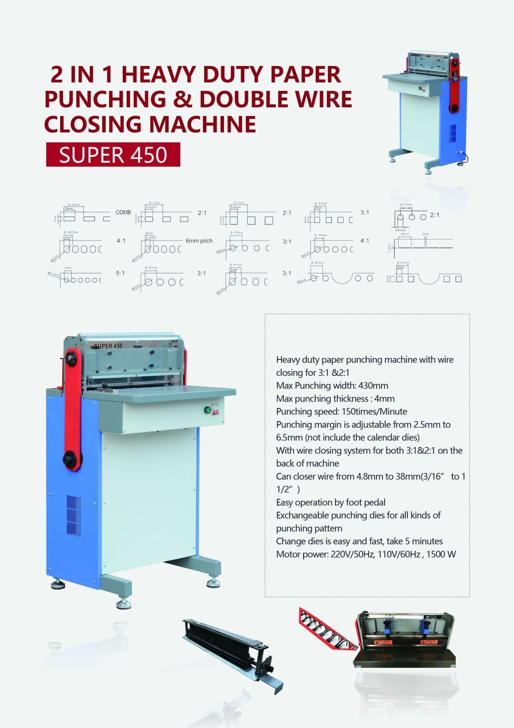 A3 Paper Binding and Hole Punch Machine with Interchangable Die for Calendar Exercise Book Notebook