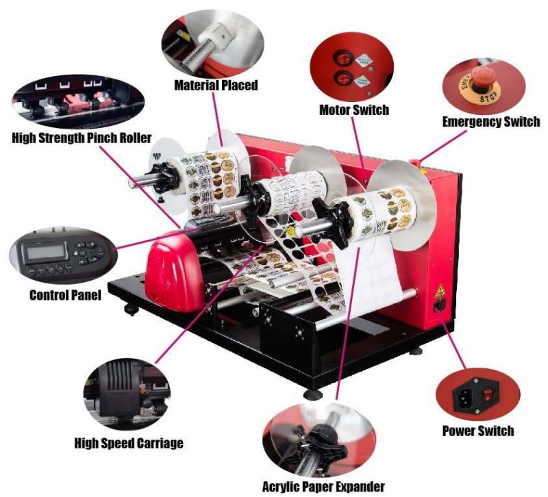 Automatic Laser Label Roll to Roll Die Contour Cutter for Normal/Non Tearable Sticker/Silver Metallic