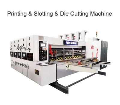 Semiautomatic Carton Chain Feeder Flexo Printing Slotting Rotary Die Cutting Machine