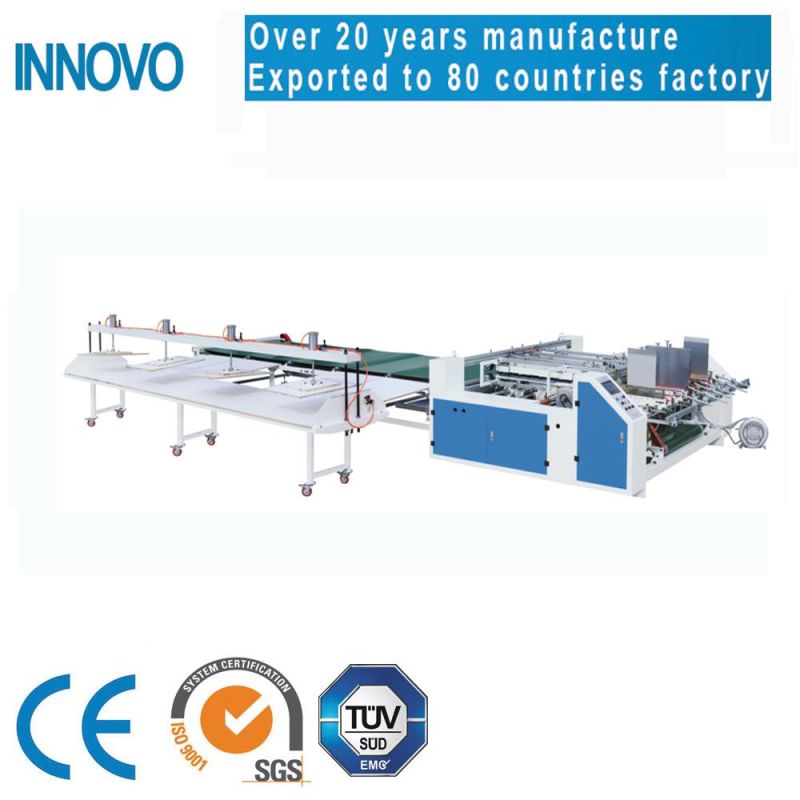 Semi Automatic Two Pieces Paper Packaging Gluing Folding Machine